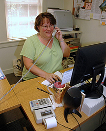 Doreen at her desk.